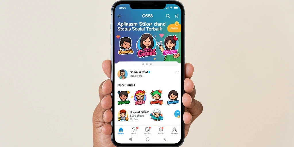 Tampilan antarmuka G668 yang menarik untuk stiker dan status.