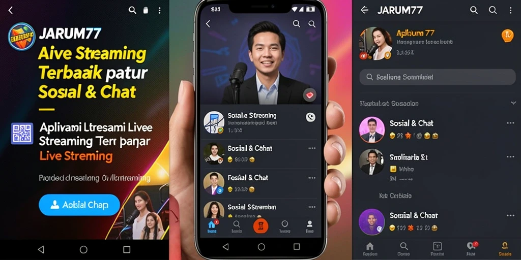 Tampilan antarmuka JARUM77 dengan fitur Live Streaming yang menarik.
