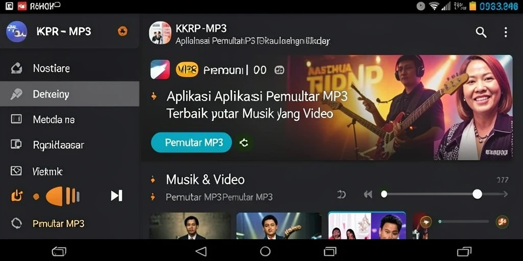 Antarmuka pengguna KKRP yang menarik untuk Pemutar MP3.