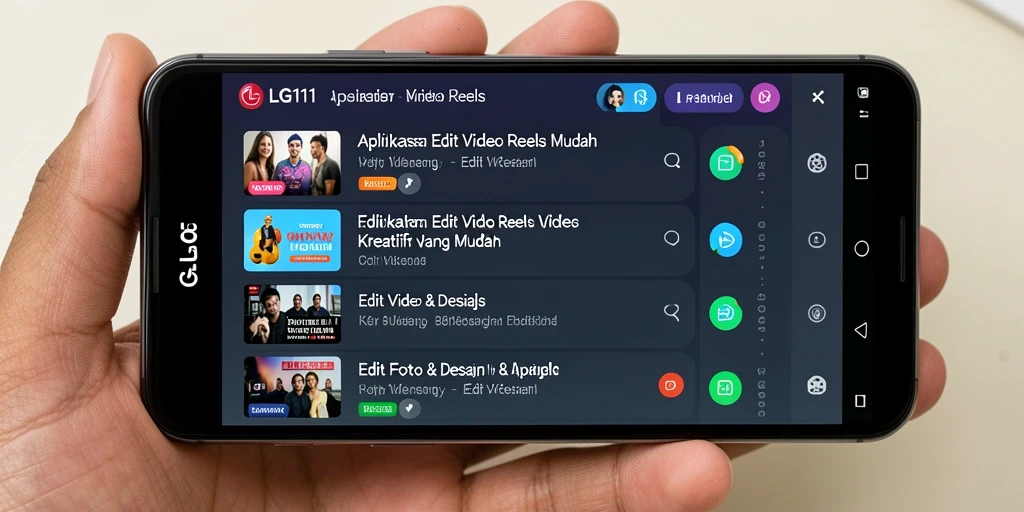 Antarmuka LG111 yang intuitif untuk Edit Video Reels.